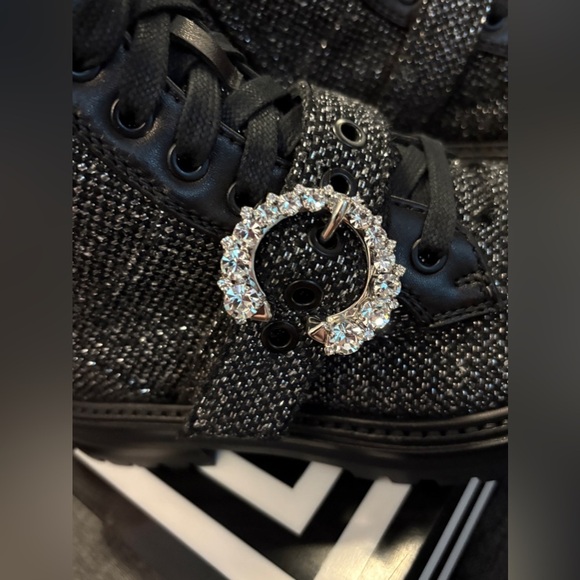 Jimmy Choo Glistening Tweed Embellished Flat Ankle Boots NWOT SZ36.5 US SZ 6.5 - Picture 4 of 12